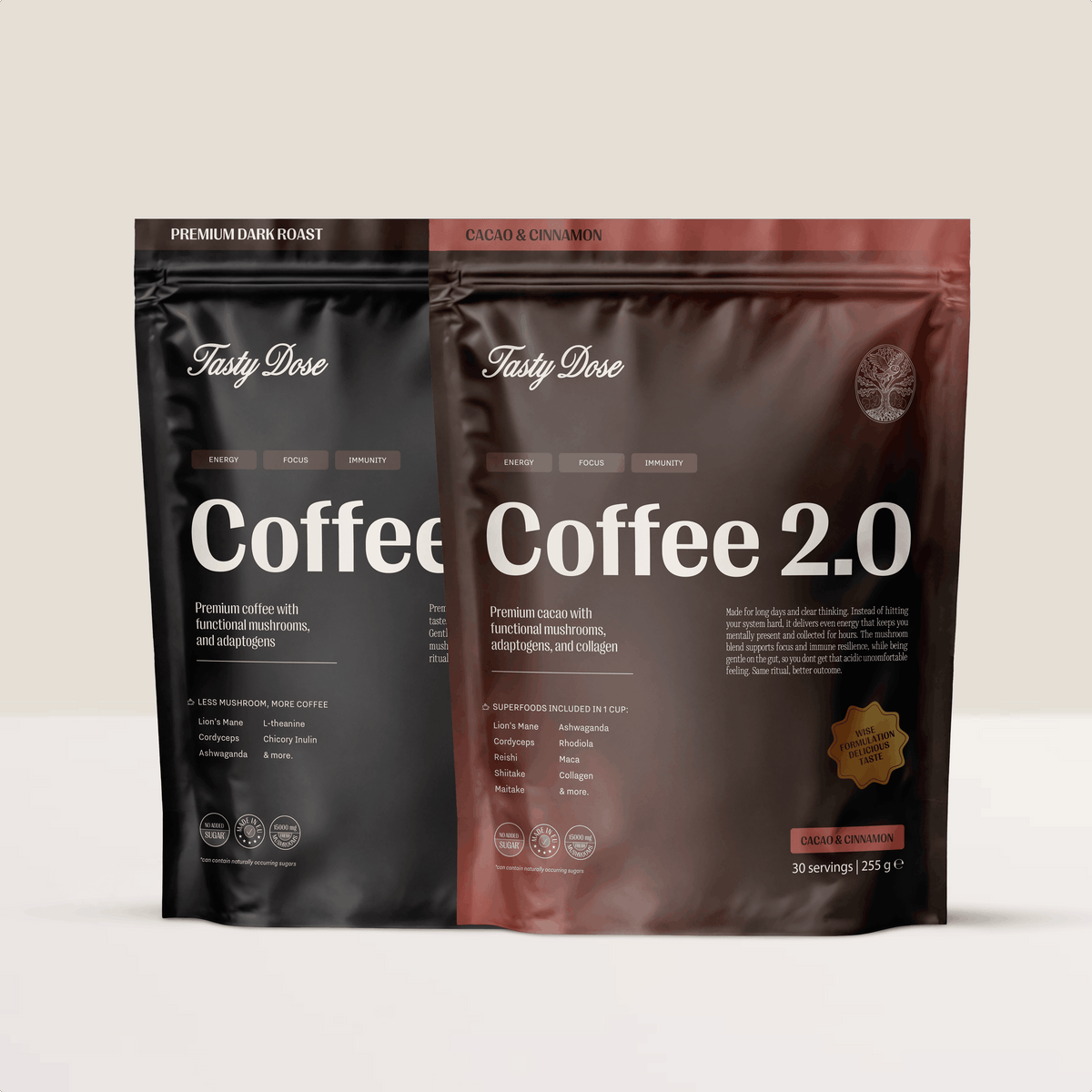 2x Coffee 2.0 - Premium Dark Roast, Cacao e Cannella
